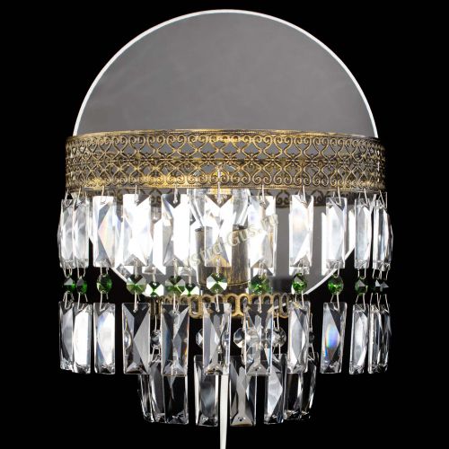 Бра Венеция Пластинка под бронзу Зеленая в Самаре Гусь Хрустальный