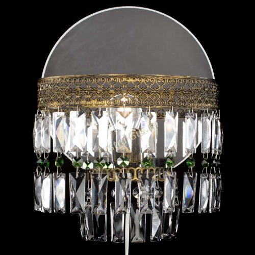 Бра Венеция Пластинка под бронзу Зеленая в Самаре Гусь Хрустальный