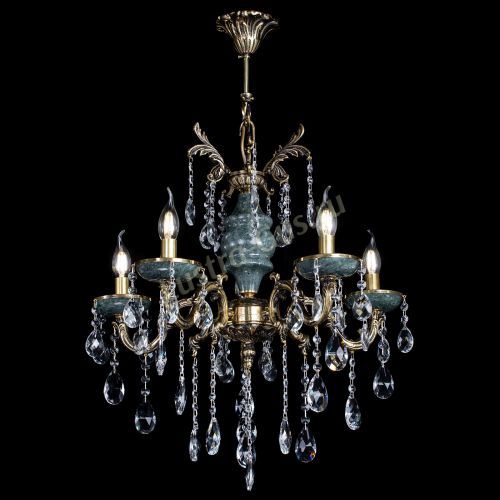 Люстра бронзовая Алфея №5 "Малахит" баден в Самаре Гусь Хрустальный