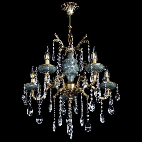 Люстра бронзовая Алфея №5 "Малахит" баден в Самаре Гусь Хрустальный