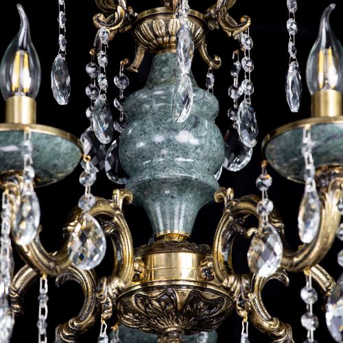 Люстра бронзовая Алфея №5 "Малахит" баден в Самаре Гусь Хрустальный