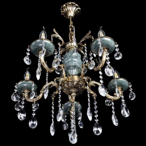 Люстра бронзовая Алфея №5 "Малахит" баден в Самаре Гусь Хрустальный