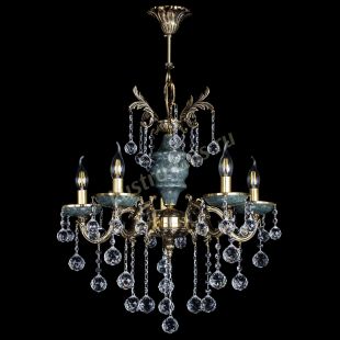 Подвесная люстра Алфея №5 "Малахит" шар