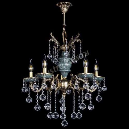 Люстра бронзовая Алфея №5 "Малахит" шар в Самаре Гусь Хрустальный