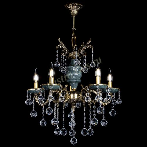 Люстра бронзовая Алфея №5 "Малахит" шар в Самаре Гусь Хрустальный