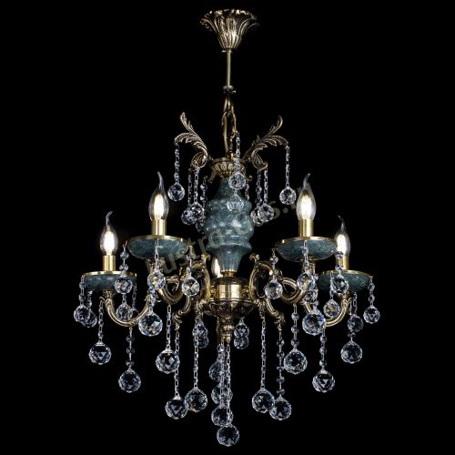 Люстра бронзовая Алфея №5 "Малахит" шар в Самаре Гусь Хрустальный