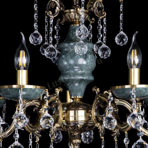 Люстра бронзовая Алфея №5 "Малахит" шар в Самаре Гусь Хрустальный