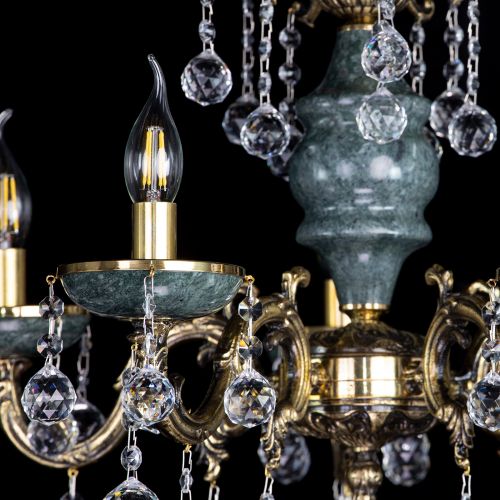 Люстра бронзовая Алфея №5 "Малахит" шар в Самаре Гусь Хрустальный