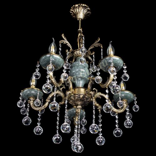 Люстра бронзовая Алфея №5 "Малахит" шар в Самаре Гусь Хрустальный