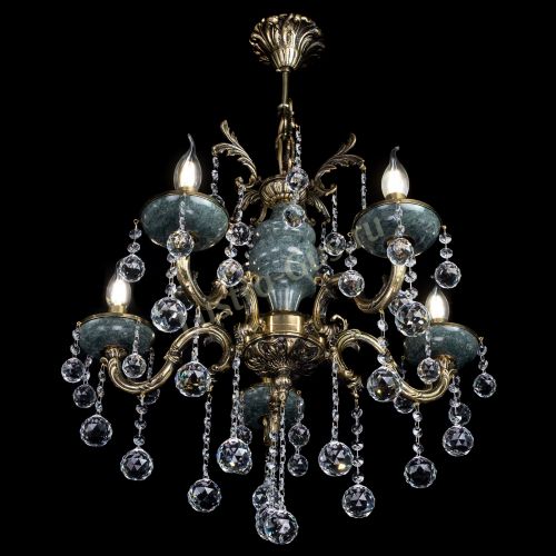 Люстра бронзовая Алфея №5 "Малахит" шар в Самаре Гусь Хрустальный