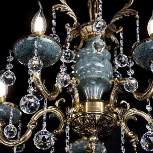 Люстра бронзовая Алфея №5 "Малахит" шар в Самаре Гусь Хрустальный