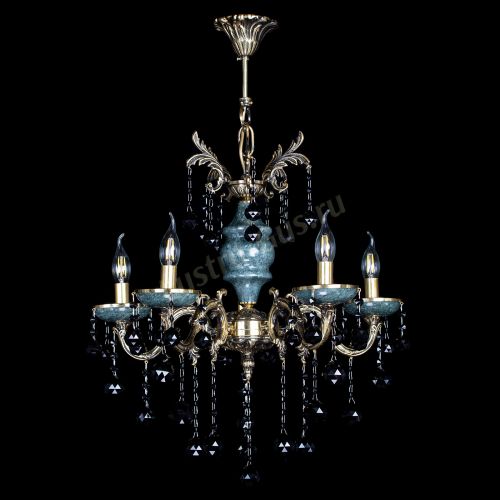 Люстра бронзовая Алфея №5 "Малахит" шар черная в Самаре Гусь Хрустальный