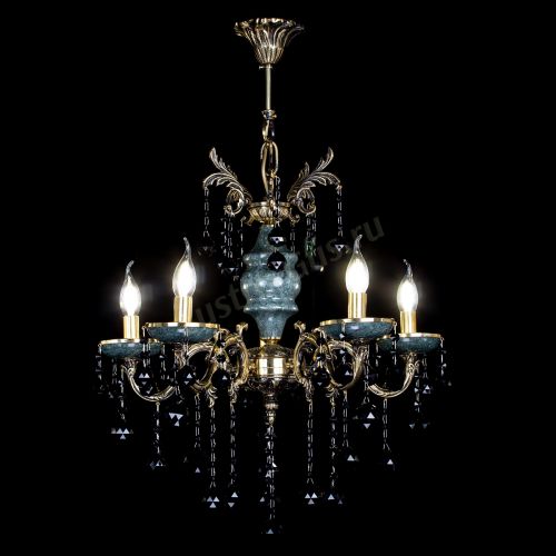 Люстра бронзовая Алфея №5 "Малахит" шар черная в Самаре Гусь Хрустальный