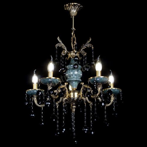 Люстра бронзовая Алфея №5 "Малахит" шар черная в Самаре Гусь Хрустальный