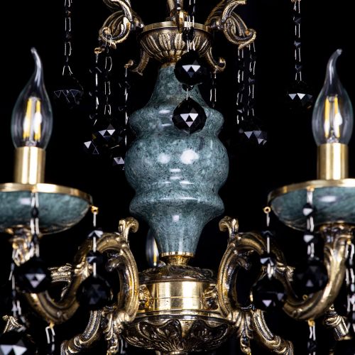 Люстра бронзовая Алфея №5 "Малахит" шар черная в Самаре Гусь Хрустальный