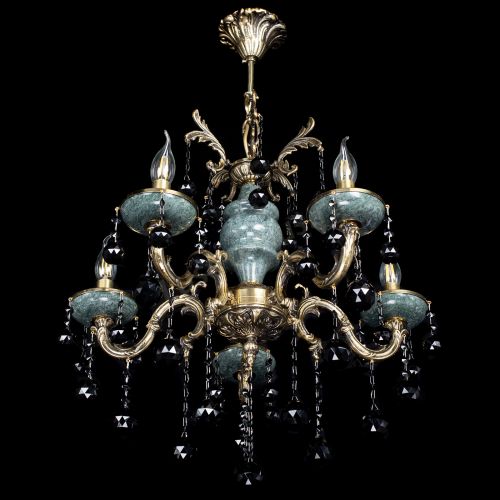 Люстра бронзовая Алфея №5 "Малахит" шар черная в Самаре Гусь Хрустальный