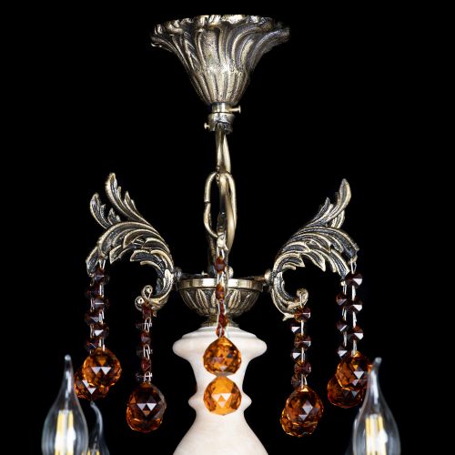 Люстра бронзовая Алфея №6 с камнем шар чайная в Самаре Гусь Хрустальный