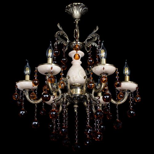 Люстра бронзовая Алфея №6 с камнем шар чайная в Самаре Гусь Хрустальный