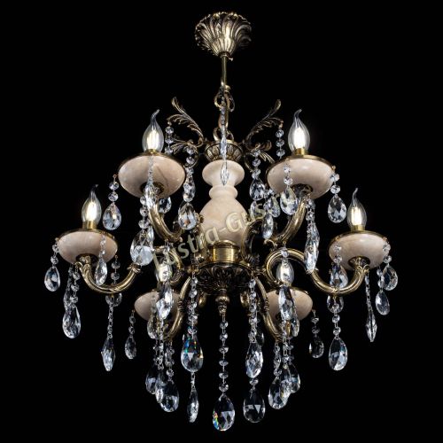 Люстра бронзовая Алфея №6 с камнем шар в Самаре Гусь Хрустальный