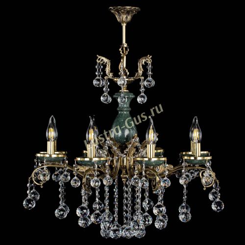 Люстра бронзовая Алфея Малахит №8 шар в Самаре Гусь Хрустальный