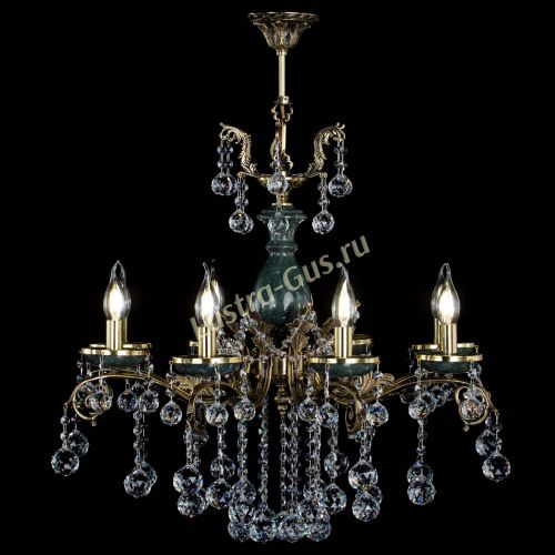 Люстра бронзовая Алфея Малахит №8 шар в Самаре Гусь Хрустальный