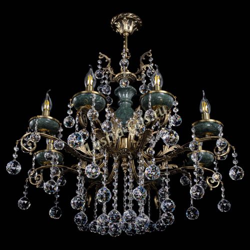 Люстра бронзовая Алфея Малахит №8 шар в Самаре Гусь Хрустальный