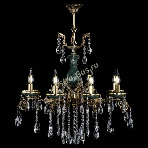 Люстра бронзовая Алфея Малахит №8 журавлик в Самаре Гусь Хрустальный