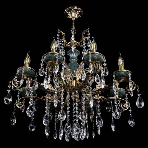 Люстра бронзовая Алфея Малахит №8 журавлик в Самаре Гусь Хрустальный