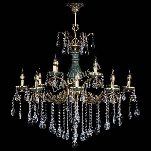 Люстра бронзовая Алфея Малахит №12 баден в Самаре Гусь Хрустальный