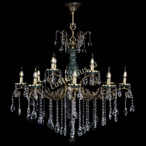 Люстра бронзовая Алфея Малахит №12 баден в Самаре Гусь Хрустальный