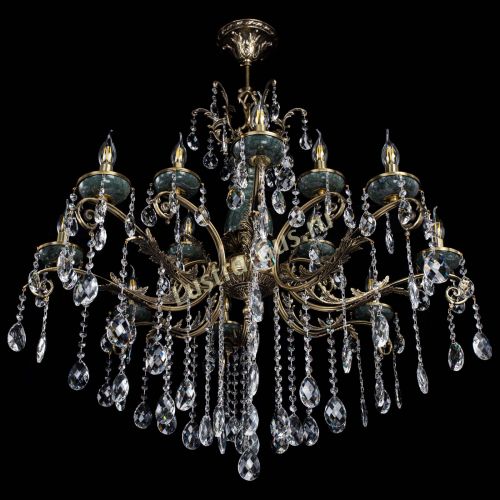 Люстра бронзовая Алфея Малахит №12 баден в Самаре Гусь Хрустальный