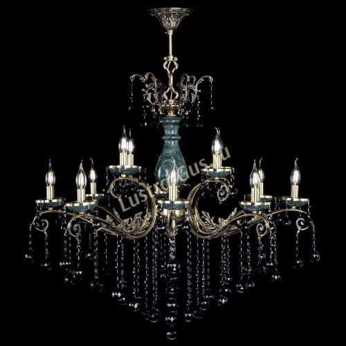 Люстра бронзовая Алфея Малахит №12 шар черная в Самаре Гусь Хрустальный