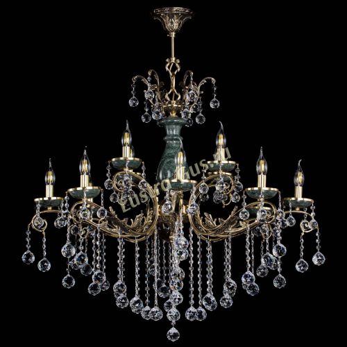 Люстра бронзовая Алфея Малахит №12 шар в Самаре Гусь Хрустальный