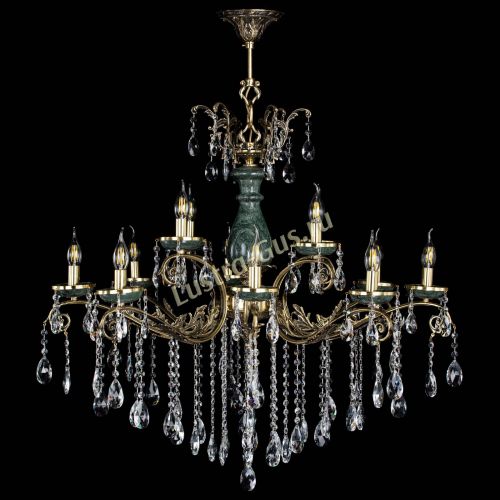 Люстра бронзовая Алфея Малахит №12 журавлик в Самаре Гусь Хрустальный