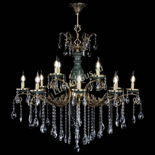 Люстра бронзовая Алфея Малахит №12 журавлик в Самаре Гусь Хрустальный