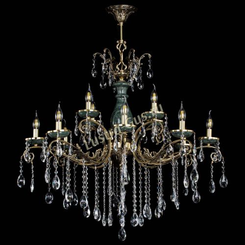 Люстра бронзовая Алфея Малахит №12 журавлик в Самаре Гусь Хрустальный