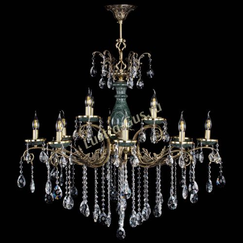 Люстра бронзовая Алфея Малахит №12 звездочка в Самаре Гусь Хрустальный