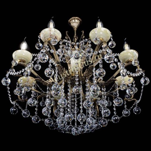 Люстра бронзовая Алфея Оникс №8 шары в Самаре Гусь Хрустальный