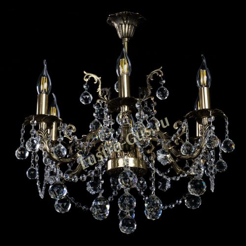 Бронзовая люстра Артемида шар в Самаре Гусь Хрустальный