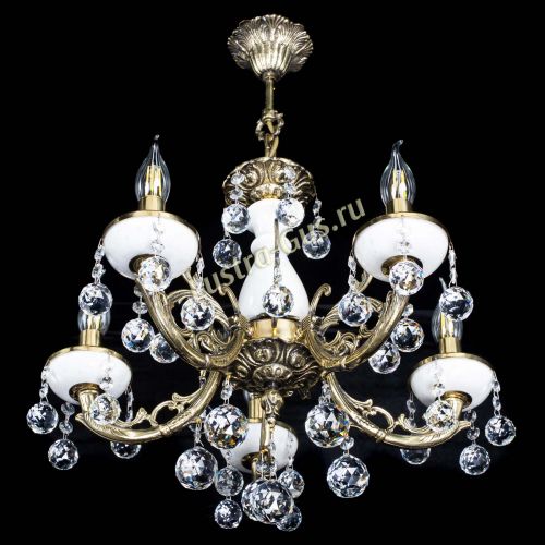 Люстра бронзовая Атланта из мрамора №5/1 Шар в Самаре Гусь Хрустальный