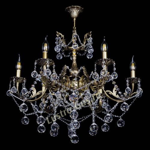 Бронзовая люстра Кассандра №6/2 шар в Самаре Гусь Хрустальный