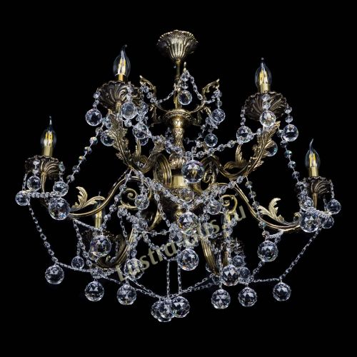 Бронзовая люстра Кассандра №6/2 шар в Самаре Гусь Хрустальный