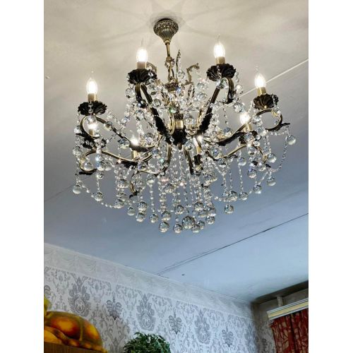 Бронзовая люстра Мелания №8/2 шар в Самаре Гусь Хрустальный