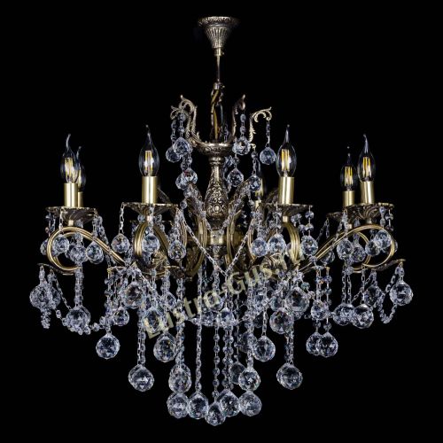 Бронзовая люстра Мелания №8/2 шар в Самаре Гусь Хрустальный