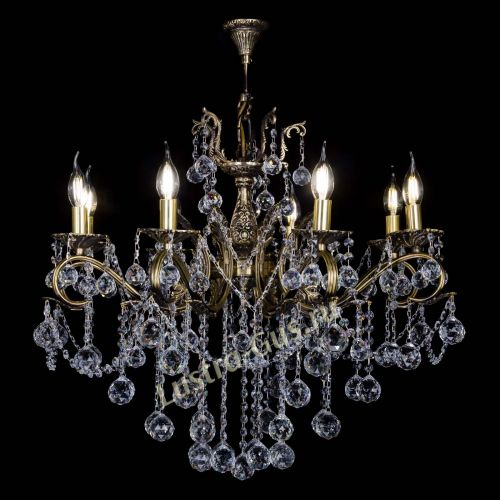 Бронзовая люстра Мелания №8/2 шар в Самаре Гусь Хрустальный