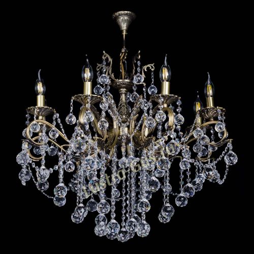 Бронзовая люстра Мелания №8/2 шар в Самаре Гусь Хрустальный