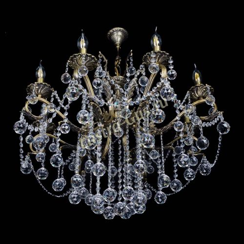 Бронзовая люстра Мелания №8/2 шар в Самаре Гусь Хрустальный