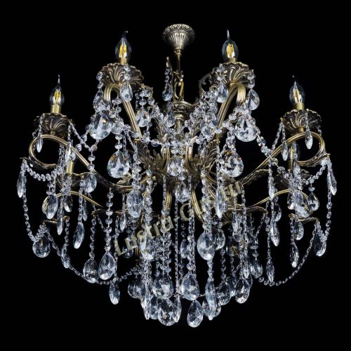 Бронзовая люстра Мелания №8/2 журавлик в Самаре Гусь Хрустальный