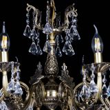 Бронзовая люстра Кассандра №8 удлиненная с конусами в Самаре