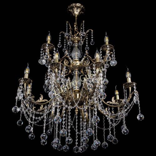 Люстра бронзовая Кассандра Алфея №12 шар в Самаре Гусь Хрустальный